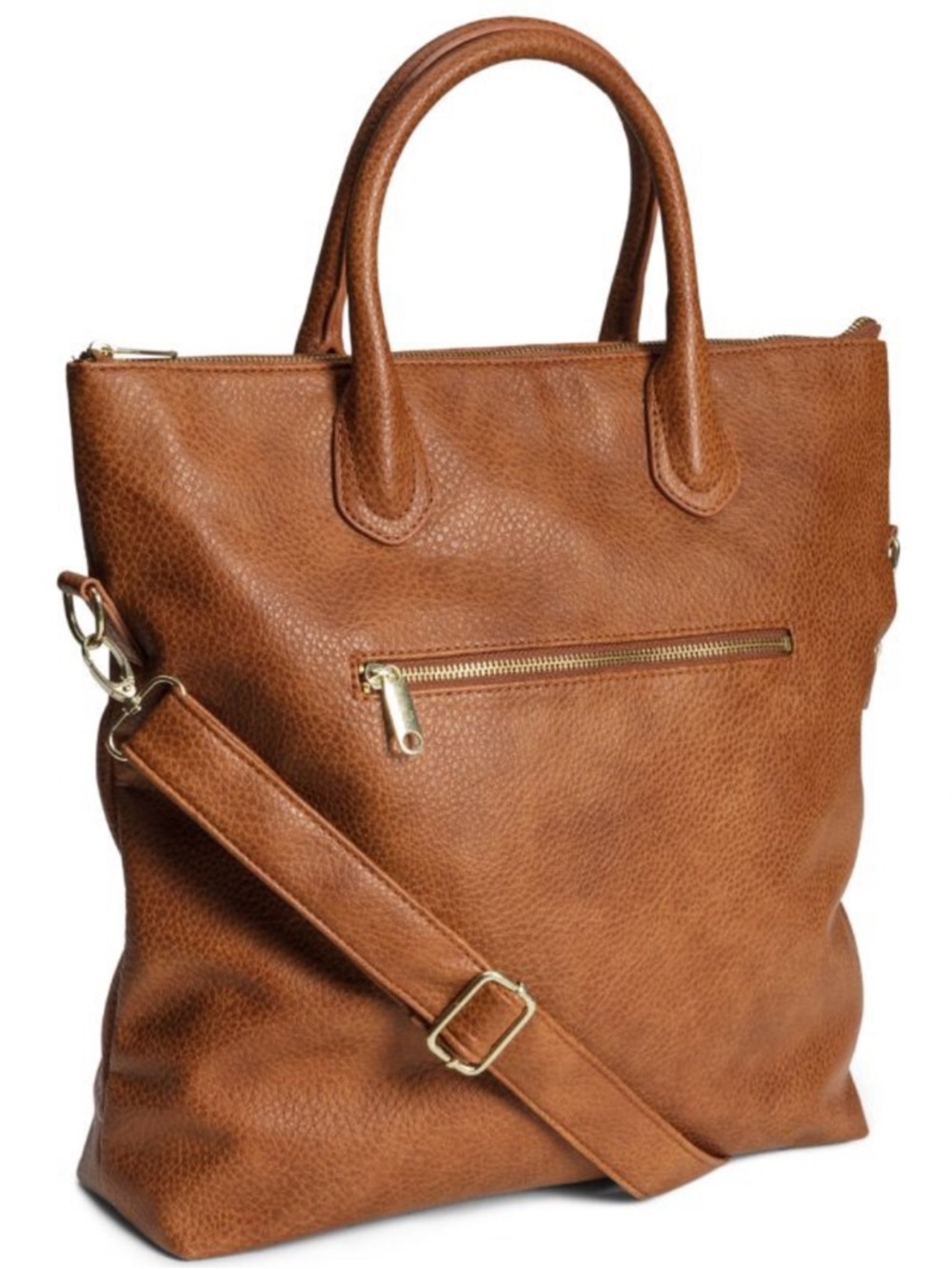 NWOT H&M Brown Zippered Top Purse with Adjustable Crossbody Strap